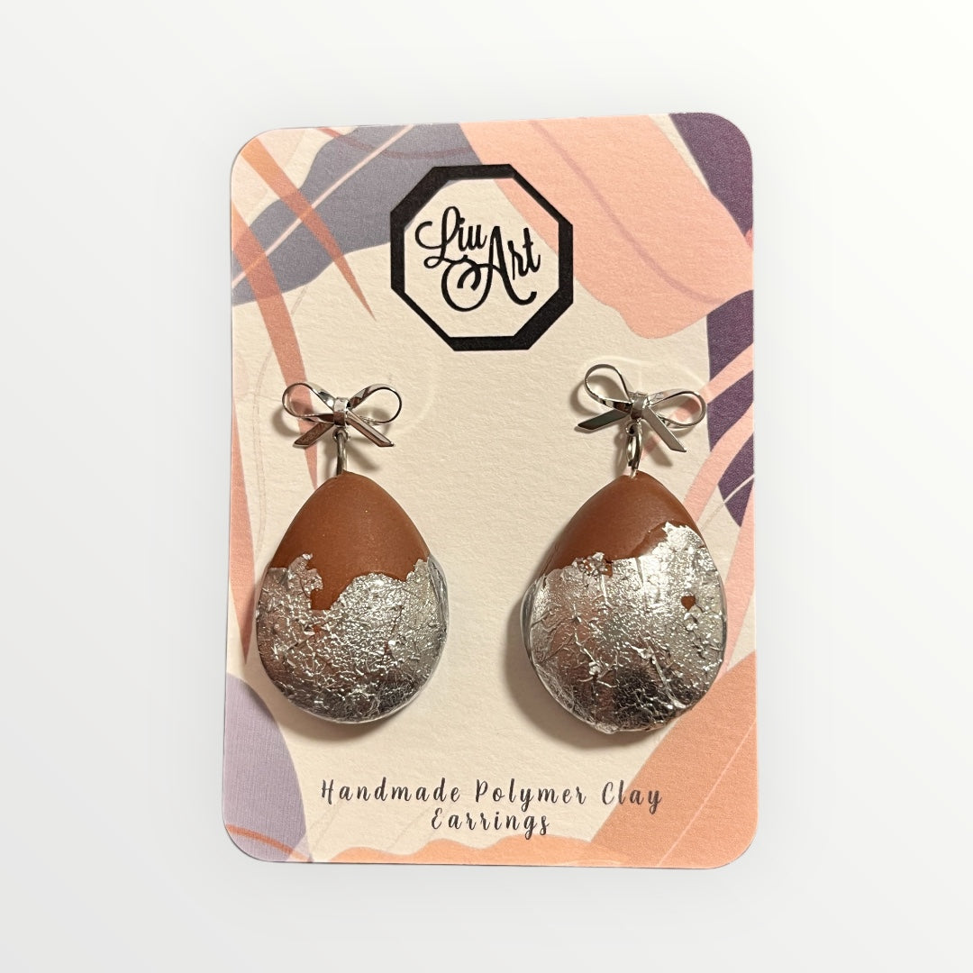 Polymer-Clay-Chocolate-Easter-Egg- Earrings-front-view