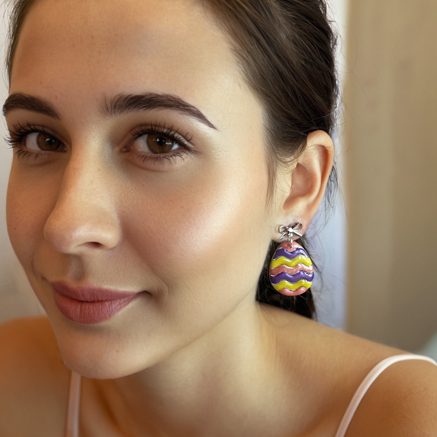 polymer-clay-earrings-colourful-easter-egg-model-view