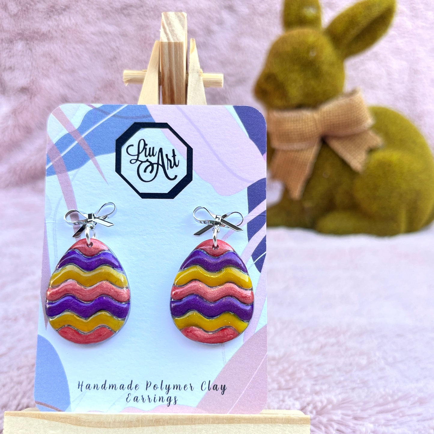 polymer-clay-earrings-colourful-easter-egg-perspective-view
