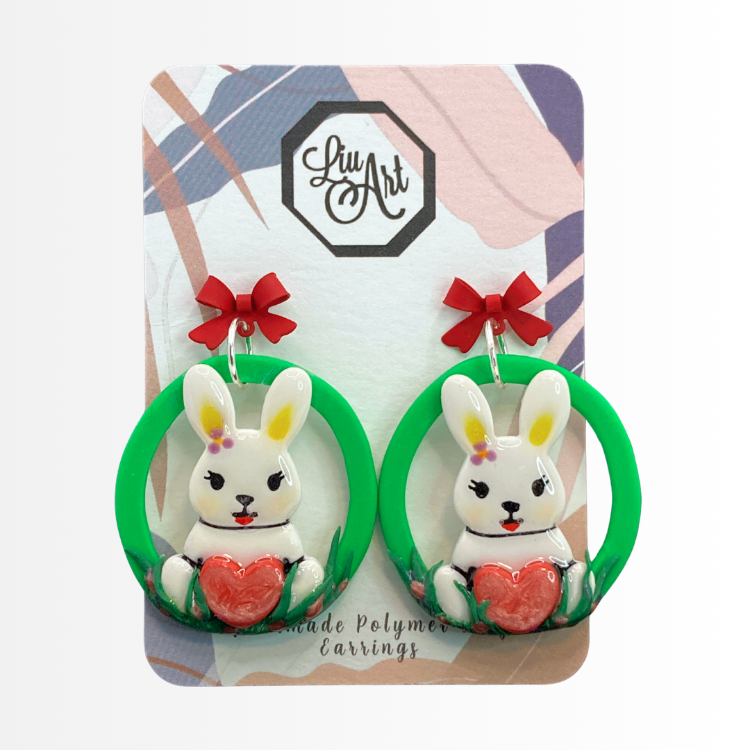 polymer-clay-earrings-love-bunny-front-view