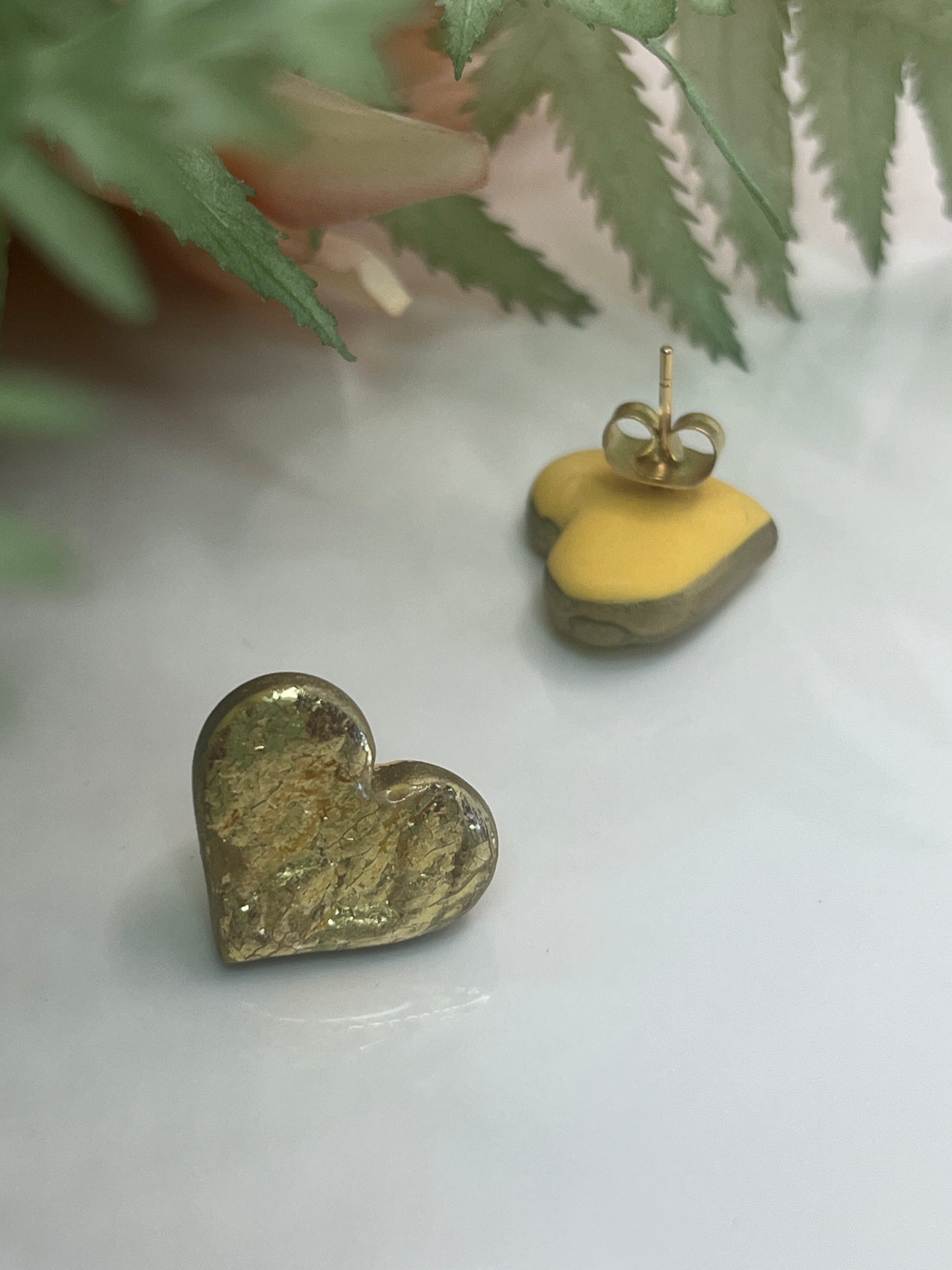 Polymer Clay Golden Heart