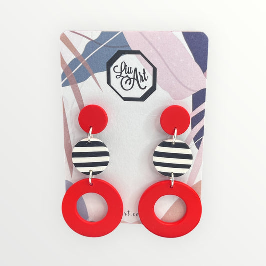 Polymer Clay Red Hoops