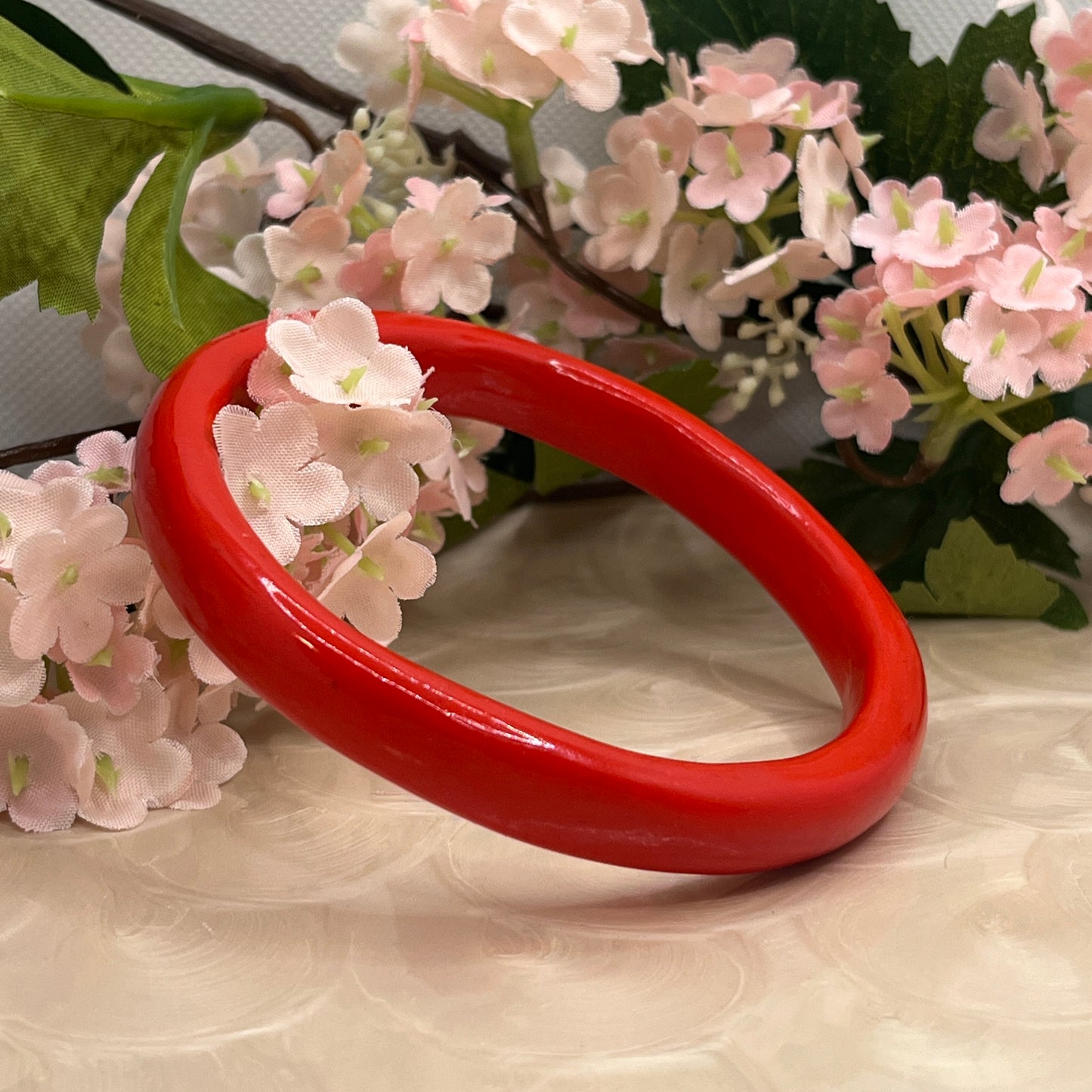 Polymer Clay Sleek Red Bangle