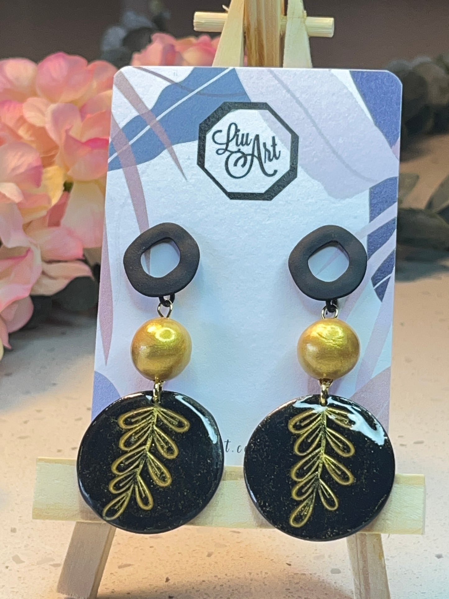 Polymer Clay Golden Leaf