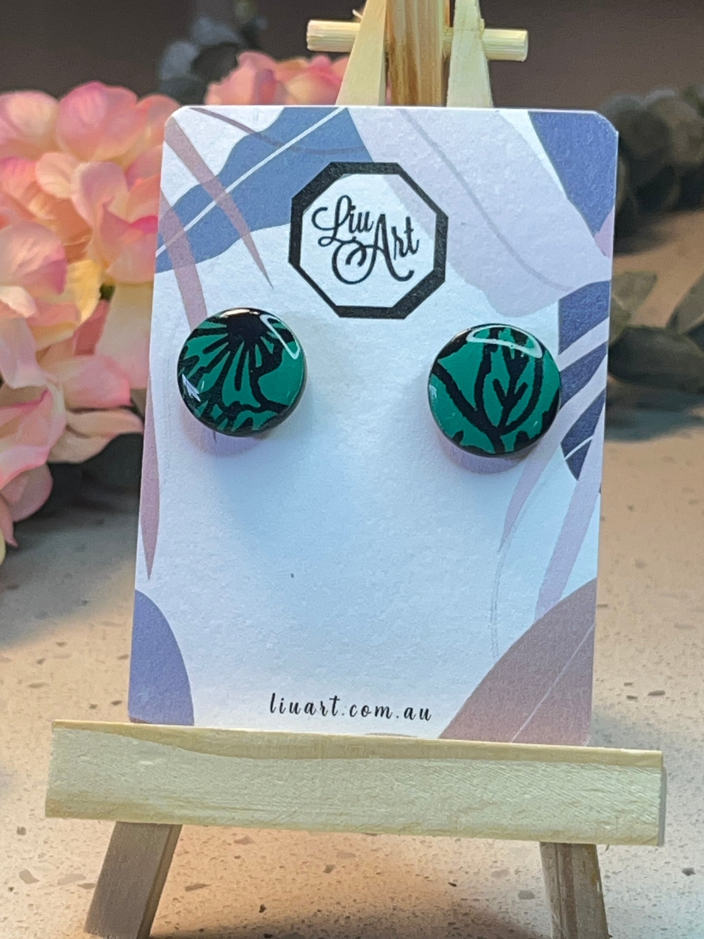 Polymer Clay Teal Leaves