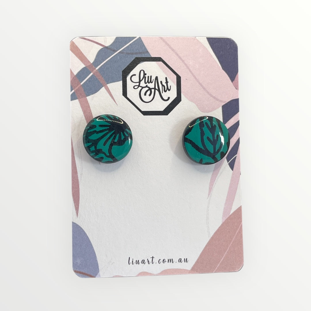 Polymer Clay Teal Leaves