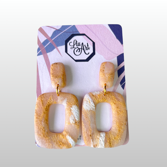 Polymer Clay Golden Terra Earrings