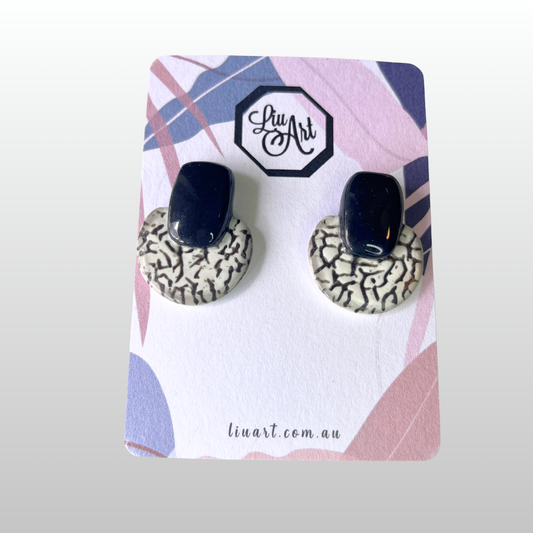 Polymer Clay Midnight Texture Earrings