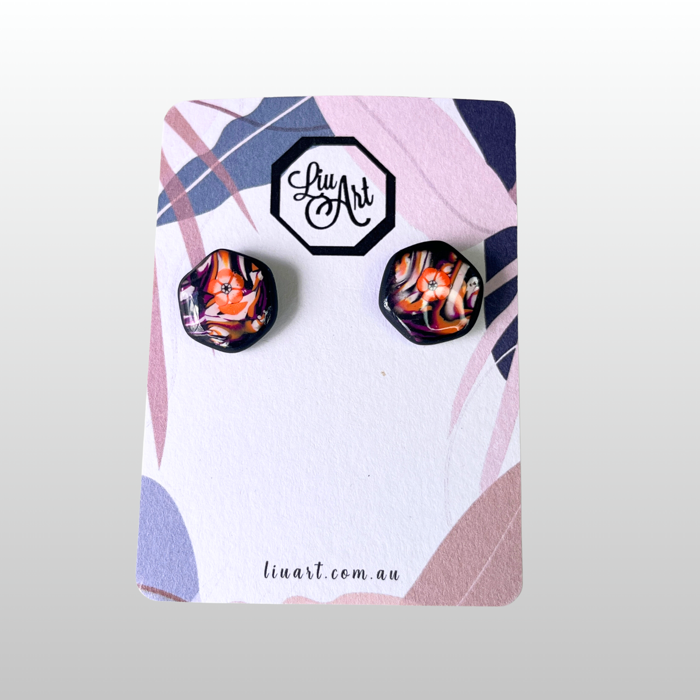 Polymer Clay Abstract Art Stud Earrings