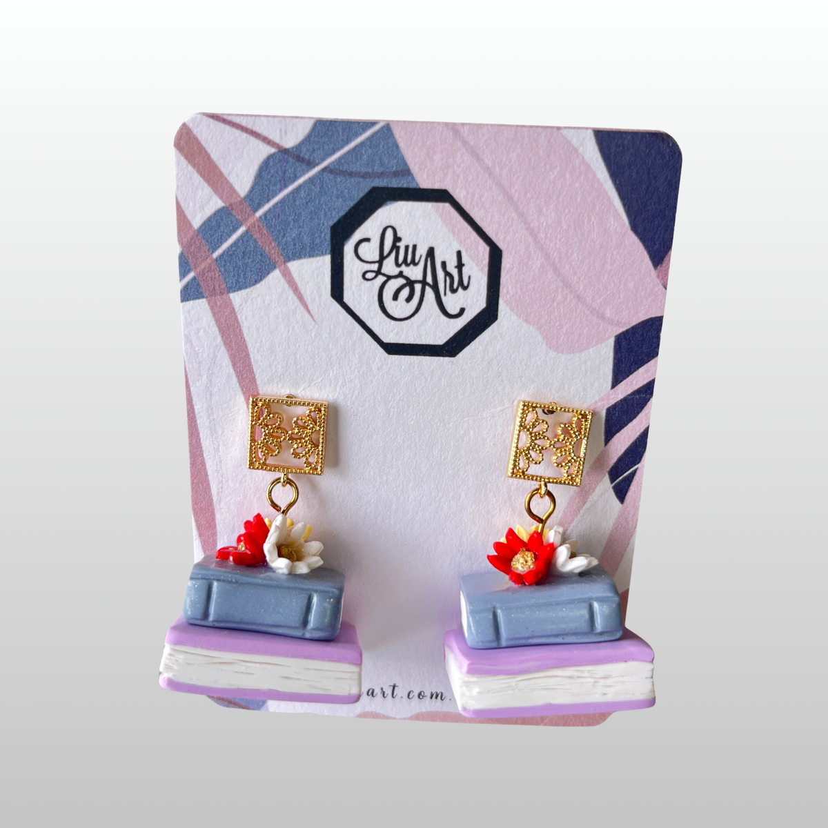 Polymer Clay Book Lover Earrings