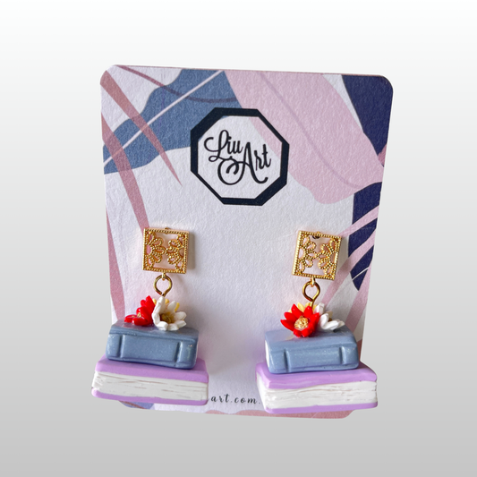 Polymer Clay Book Lover Earrings
