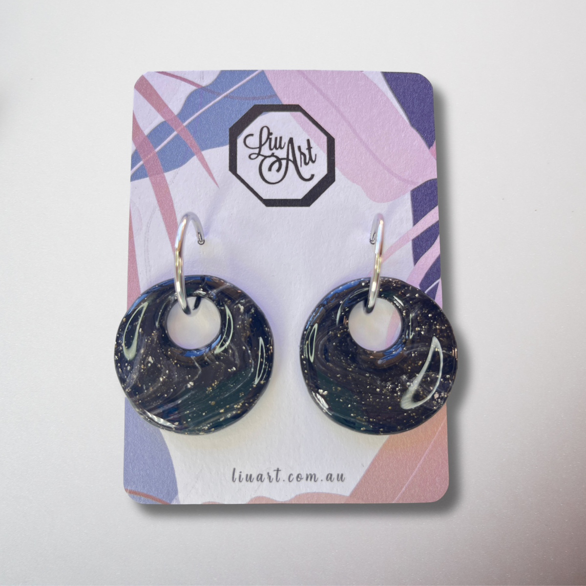 Polymer Clay Celestial Hoop Earrings