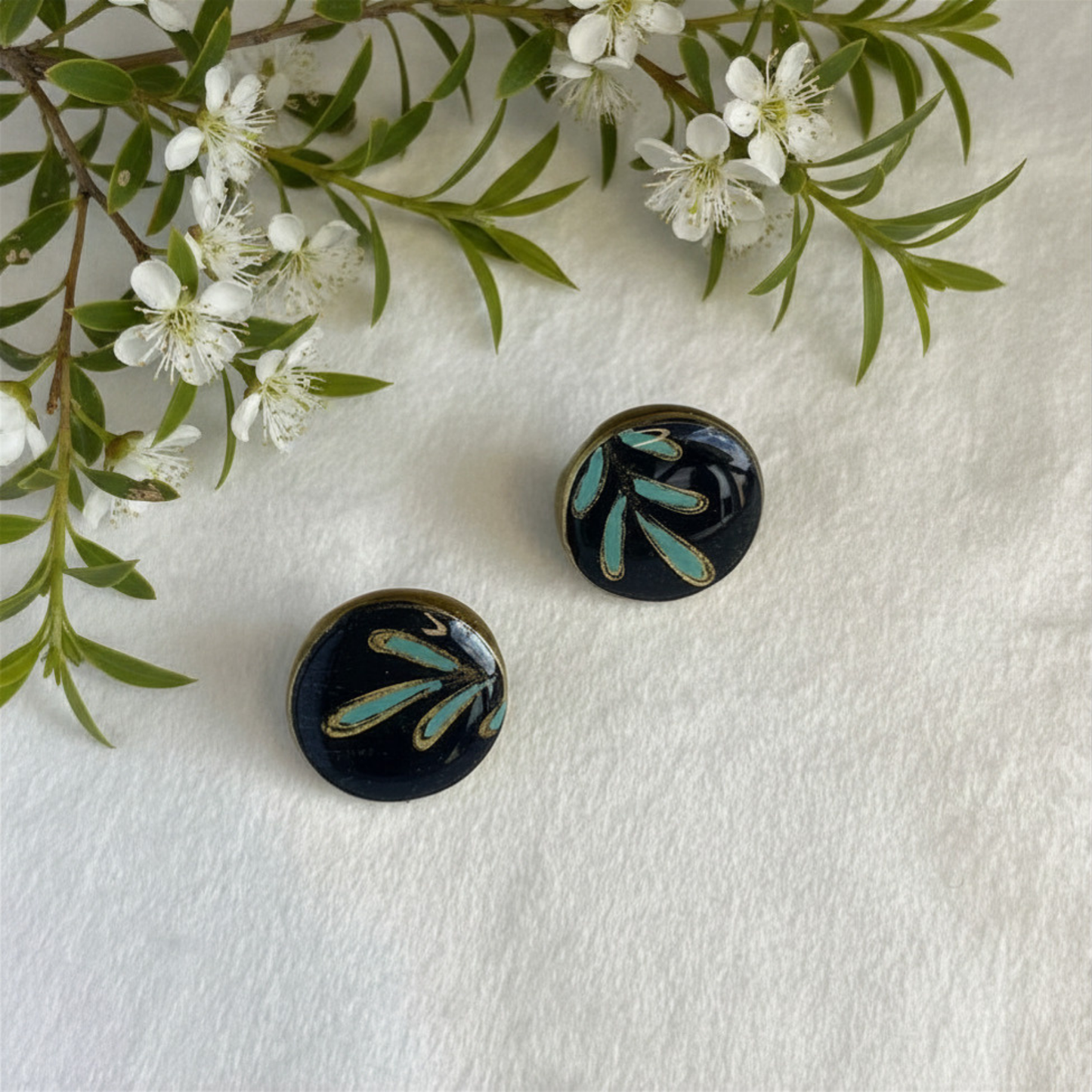 Polymer Clay Night Meadow Earrings