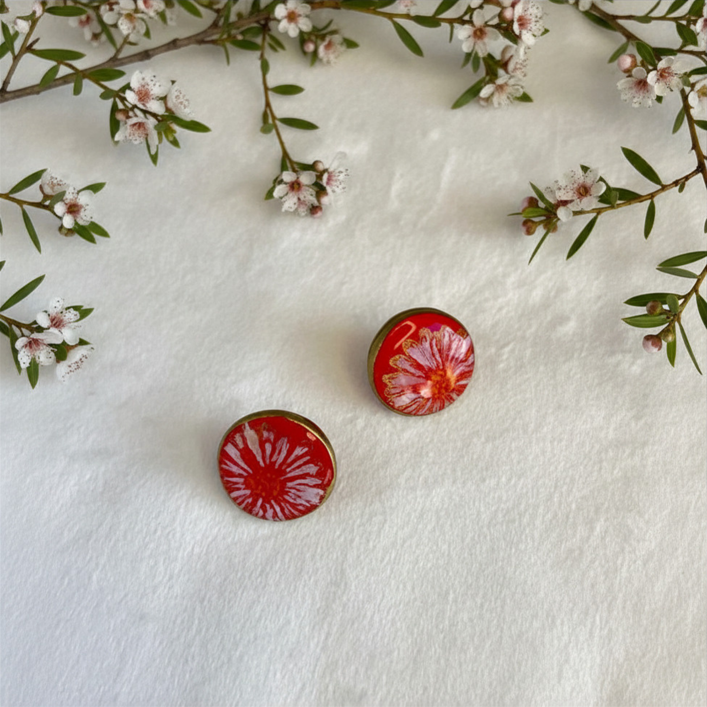 Polymer Clay Coral Bloom Earrings