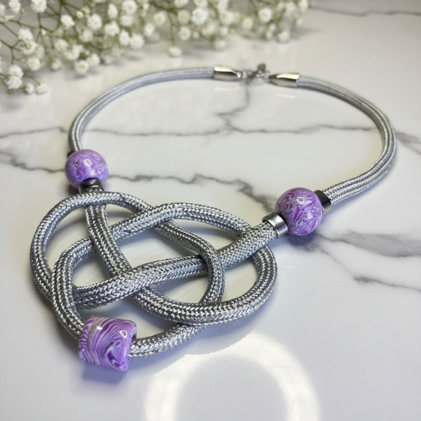 Lavender Infinity Knot Necklace