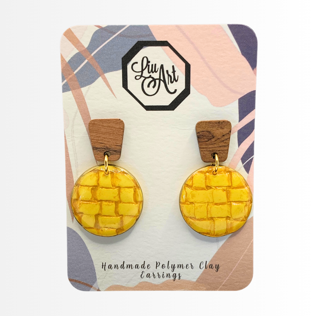 polymer-clay-earrings-yellow-front-view
