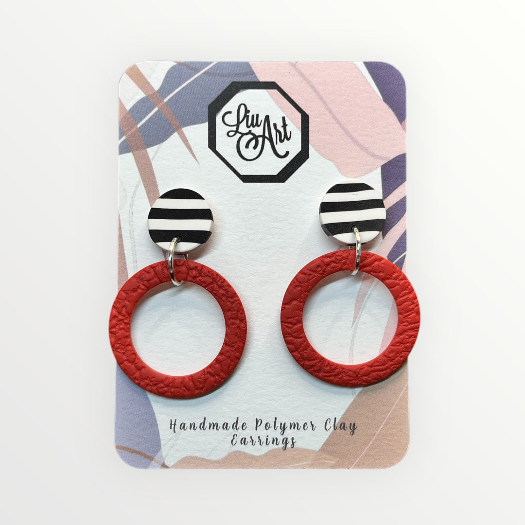 Ana Luiza Hoops Polymer Clay Earring - front view