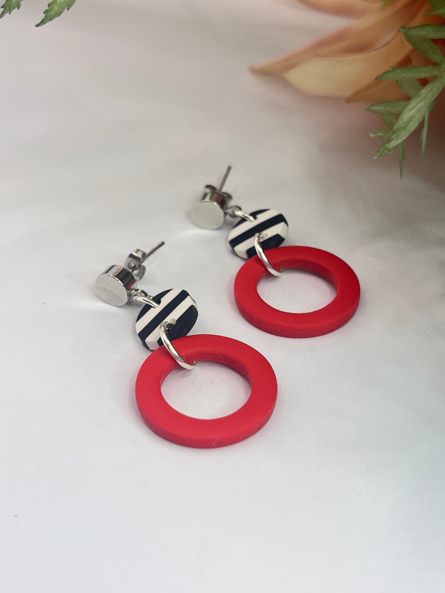 Polymer Clay Stripe Red Ring