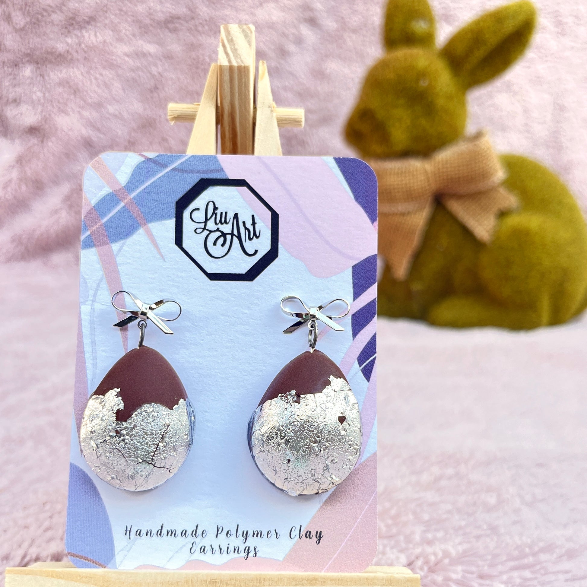 Polymer-Clay-Chocolate-Easter-Egg-Earrings-perspective-view