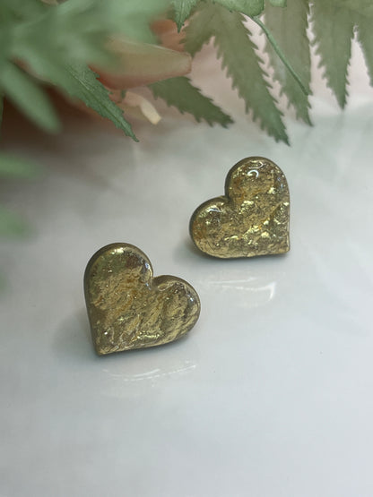 Polymer Clay Golden Heart