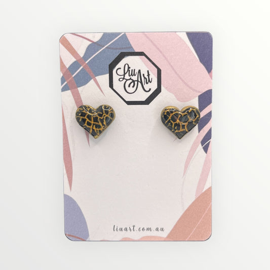 stud-polymer-clay-earrings-gold-crackle-front-view