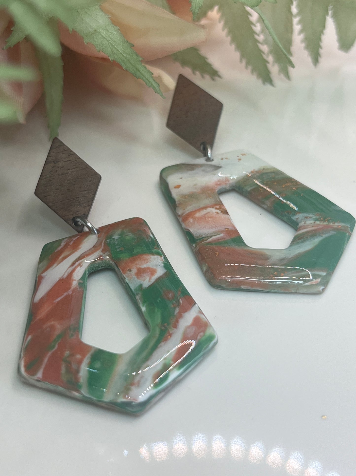 Polymer Clay Abstract Dangle