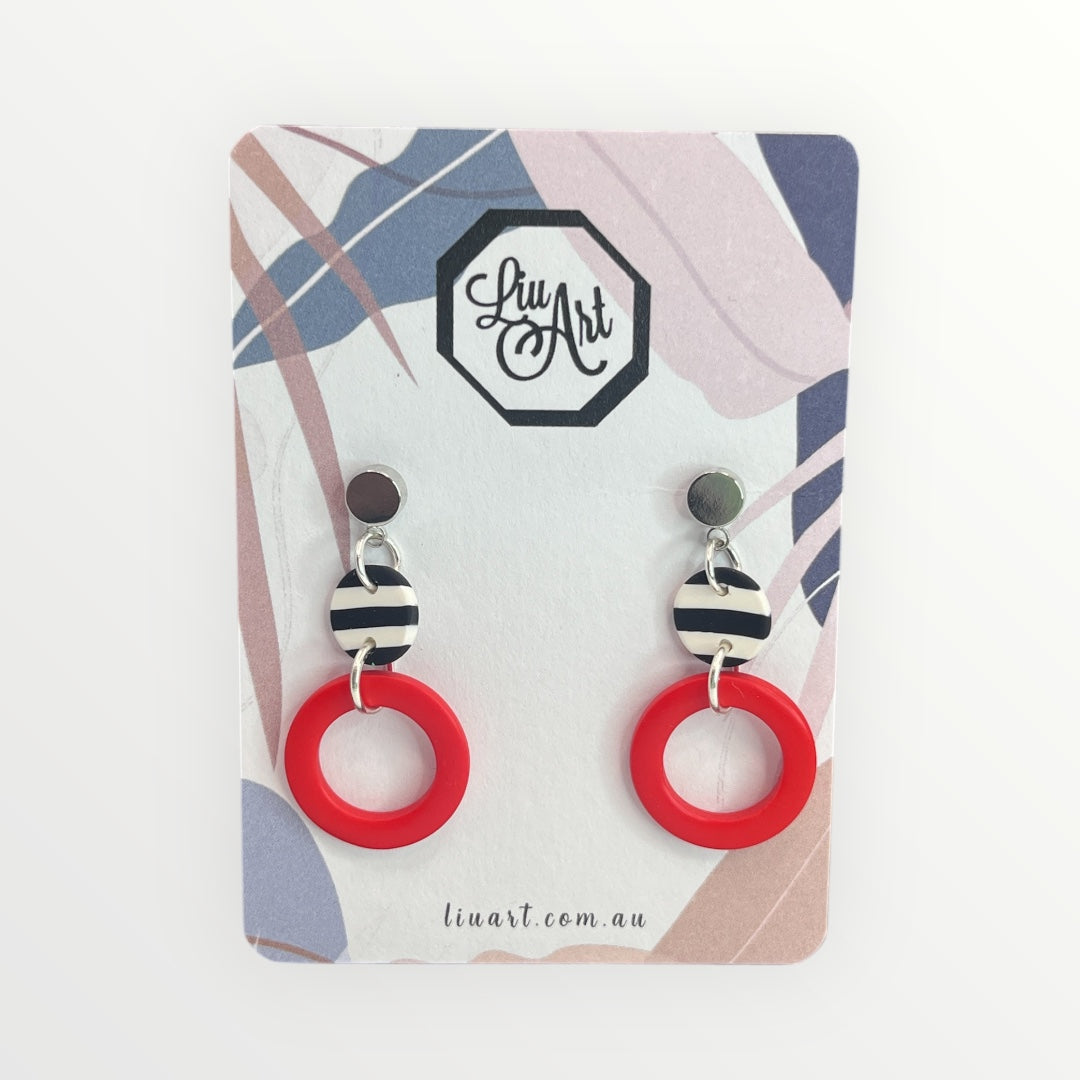 Polymer Clay Stripe Red Ring