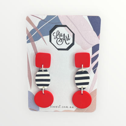 Polymer Clay Red Stripes