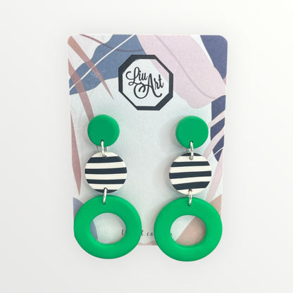 Polymer Clay Green Hoops