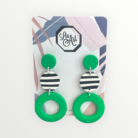 Polymer Clay Green Hoops
