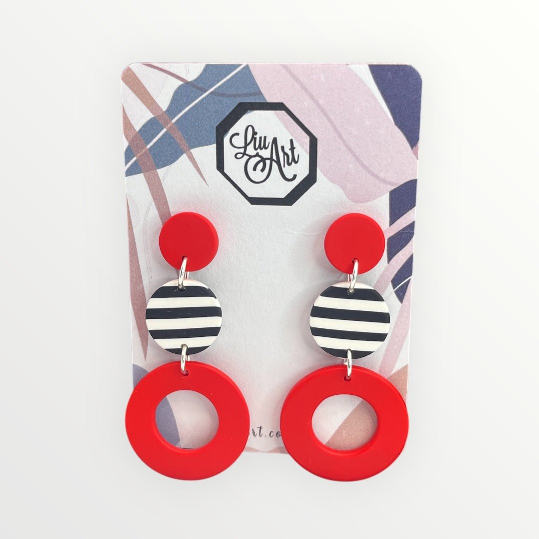Polymer Clay Red Hoops