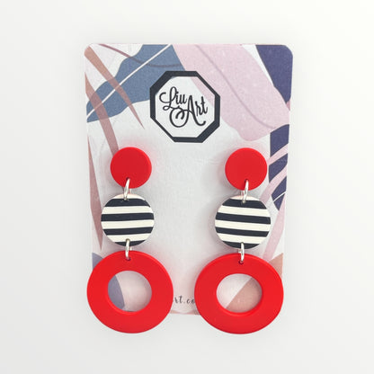 Polymer Clay Red Hoops