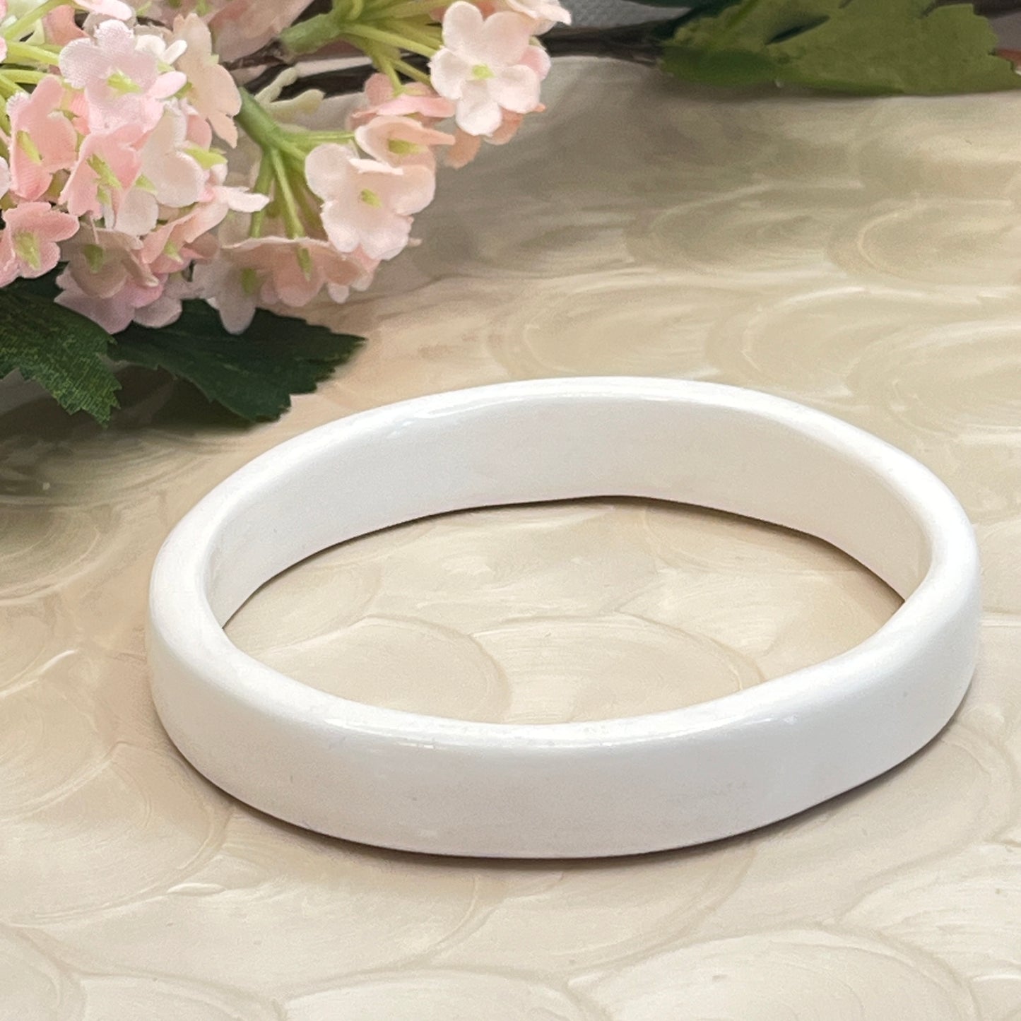 Polymer Clay Minimalist White Bangle