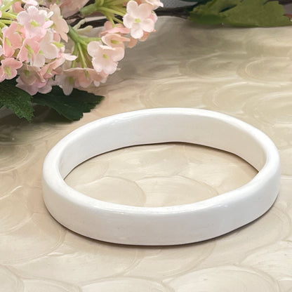 Polymer Clay Minimalist White Bangle