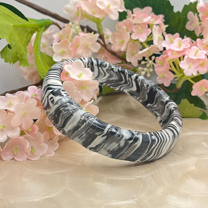 Polymer Clay Monochrome Swirl Bangle