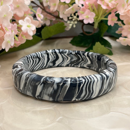 Polymer Clay Monochrome Swirl Bangle