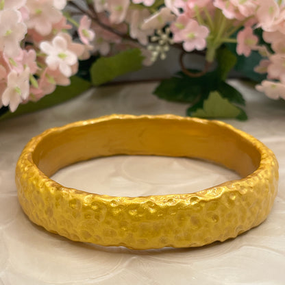 Polymer Clay Hammered Golden Bangle