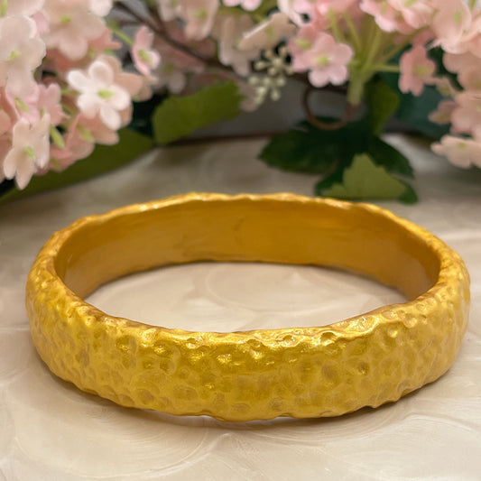 Polymer Clay Hammered Golden Bangle