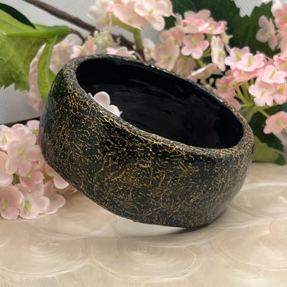 Polymer Clay Textured Black Bangle
