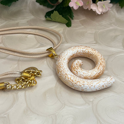 Polymer Clay Gold Cracked Texture Necklace