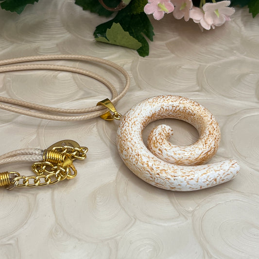 Polymer Clay Gold Cracked Texture Necklace