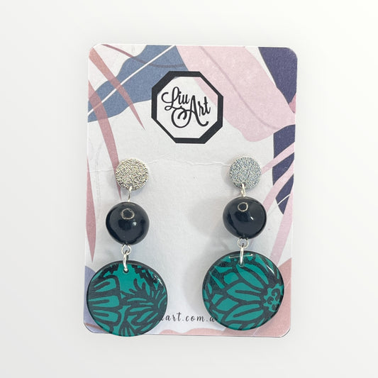 Polymer Clay Teal Blooms