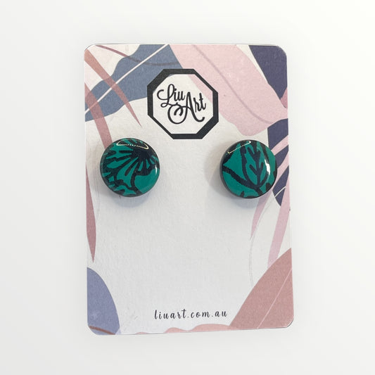 Polymer Clay Teal Leaves