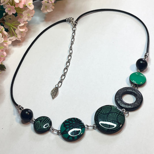 Polymer Clay Midnight Garden Necklace