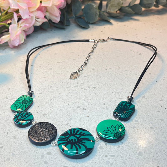 Polymer Clay Verdant Petals Necklace