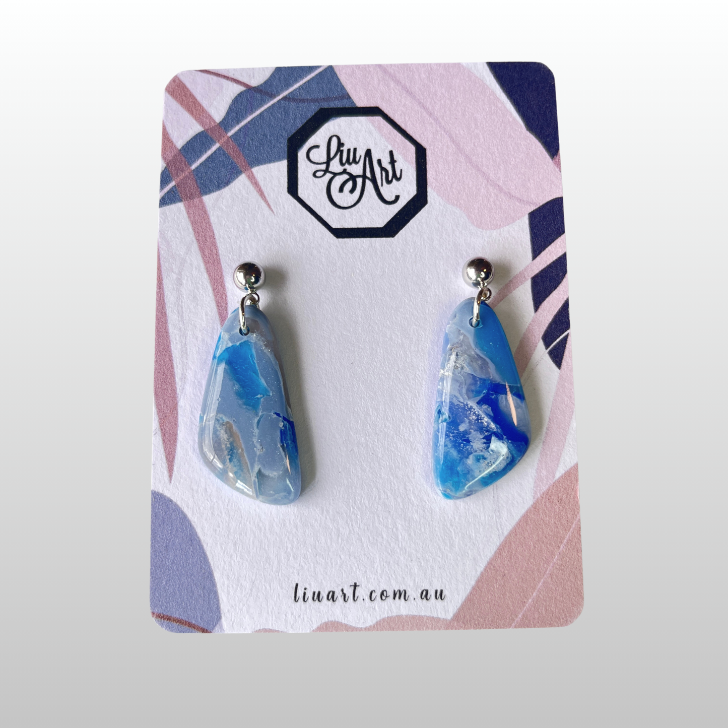 Polymer Clay Ocean Marble Drop Earrings