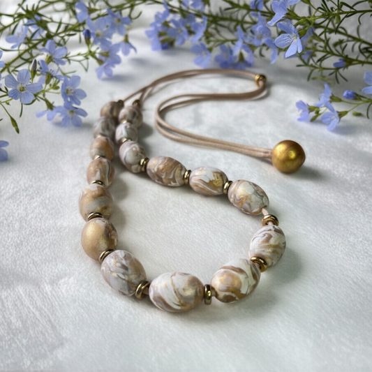 Polymer Clay Earth Stone Bead Necklace