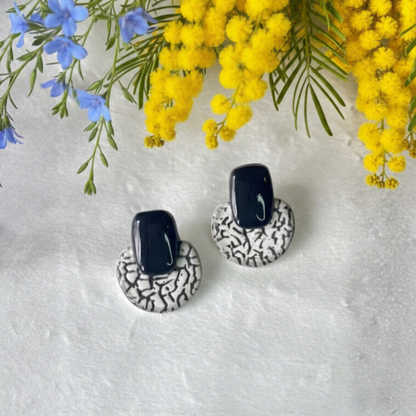 Polymer Clay Midnight Texture Earrings