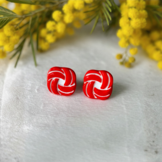 Polymer Clay Candy Swirl Stud Earrings