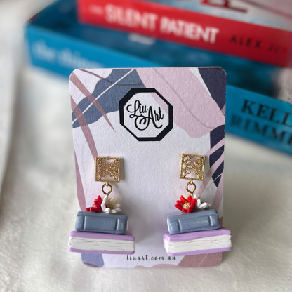 Polymer Clay Book Lover Earrings